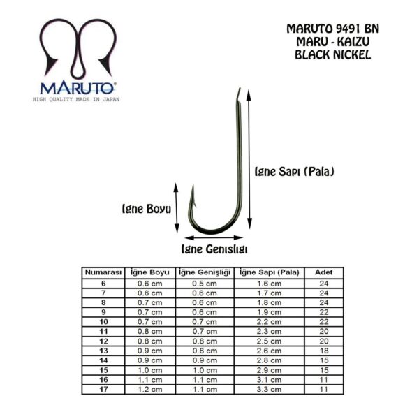 Maruto 9491 BN Düz Olta İğnesi - Image 2