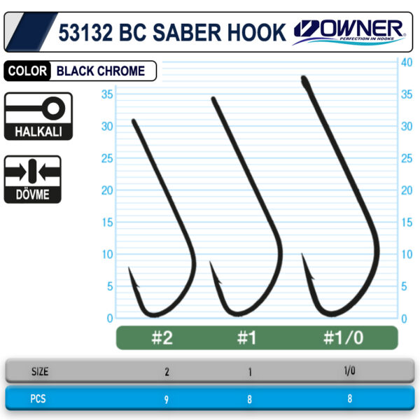 Owner 53132 Saber Hook Black Chrome İğne - Image 2