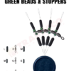 Trabucco Diamond Rolling Green Beads & Stoppers Small