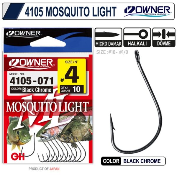 Owner 4105 Musquito Light Black Chrome İğne 1/0